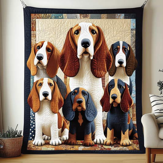 Basset Hound Quilted Blanket GFTOTP723