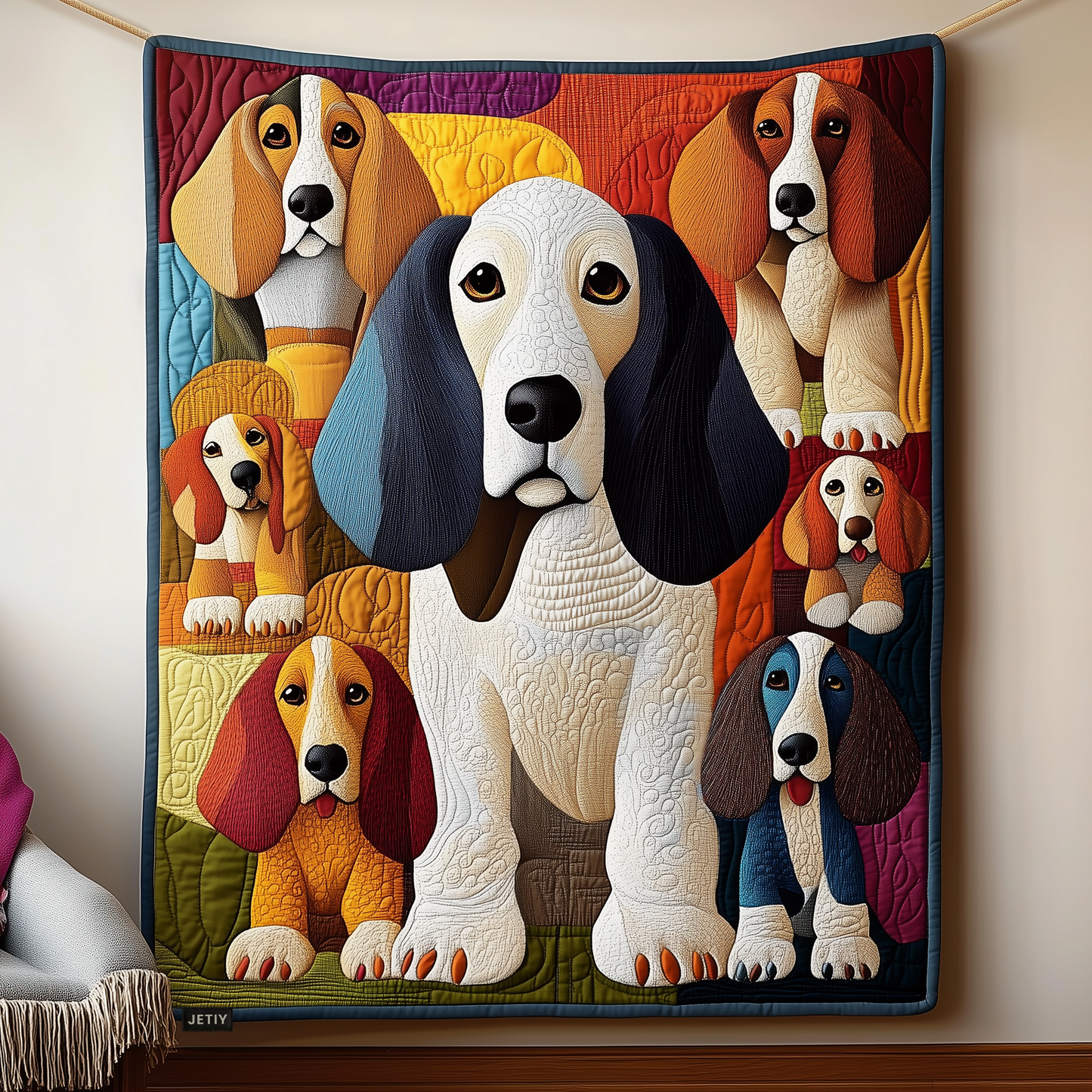 Basset Hound Quilted Blanket GFTOTP724