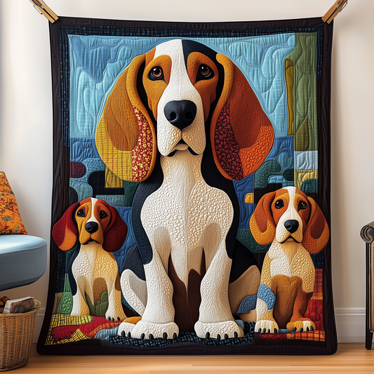 Basset Hound Quilted Blanket GFTOTP725