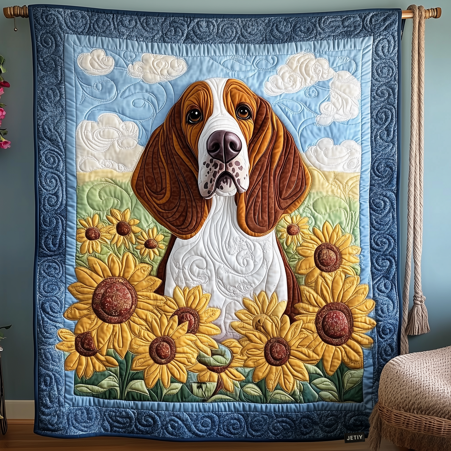 Basset Hound Quilted Blanket GFTOTP728