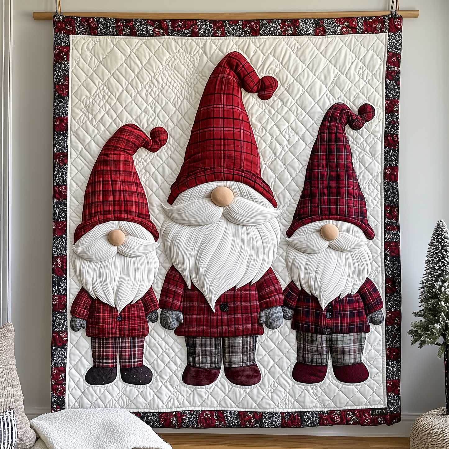 Christmas Gnomes Quilted Blanket GFTOTP796