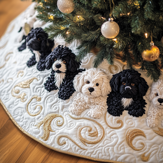 Black Poodle Quilted Tree Skirt GFTOTP807