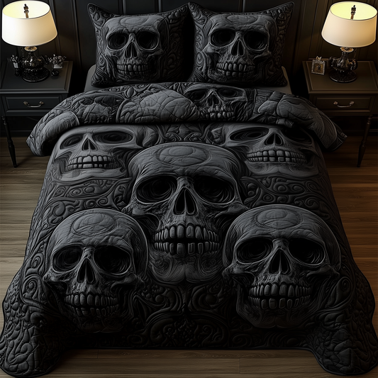 Skulll 3-Piece Quilted Bedding Set GFTOTP813