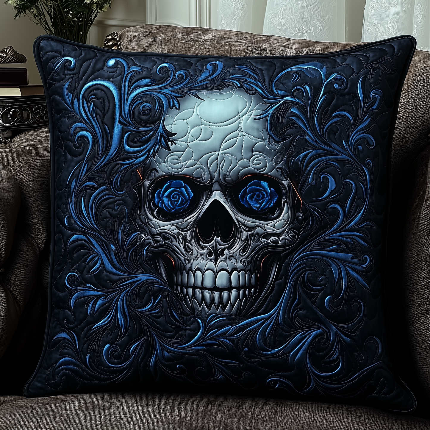 Elegant Skull Quilted Pillow Case GFTOTP839