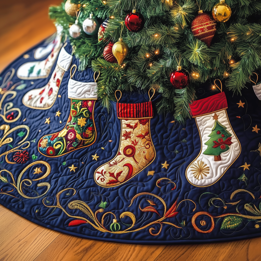 Christmas Stockings Quilted Tree Skirt GFTOTP884