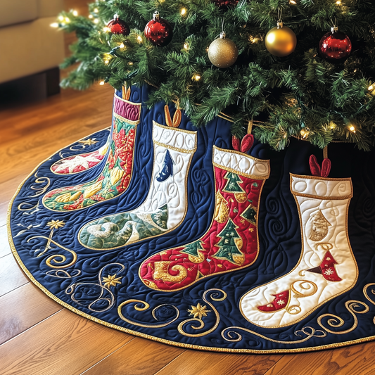 Christmas Stockings Quilted Tree Skirt GFTOTP885