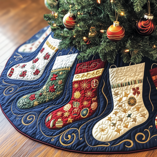 Christmas Stockings Quilted Tree Skirt GFTOTP886