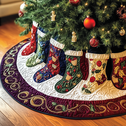 Christmas Stockings Quilted Tree Skirt GFTOTP889