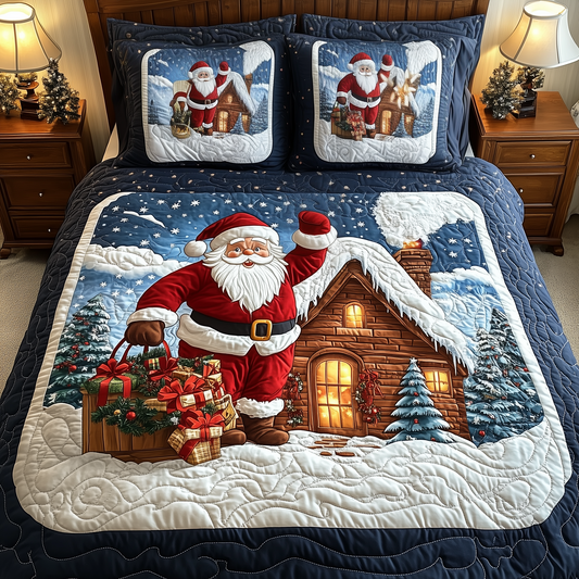 Santa Claus 3-Piece Quilted Bedding Set GFTOTP900