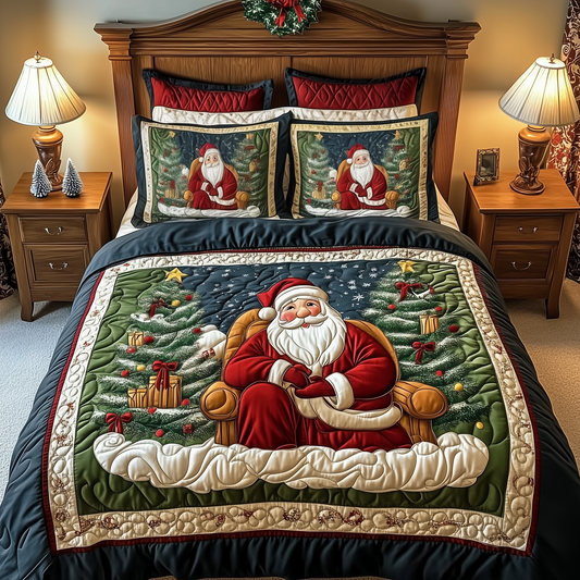 Santa Claus 3-Piece Quilted Bedding Set GFTOTP902