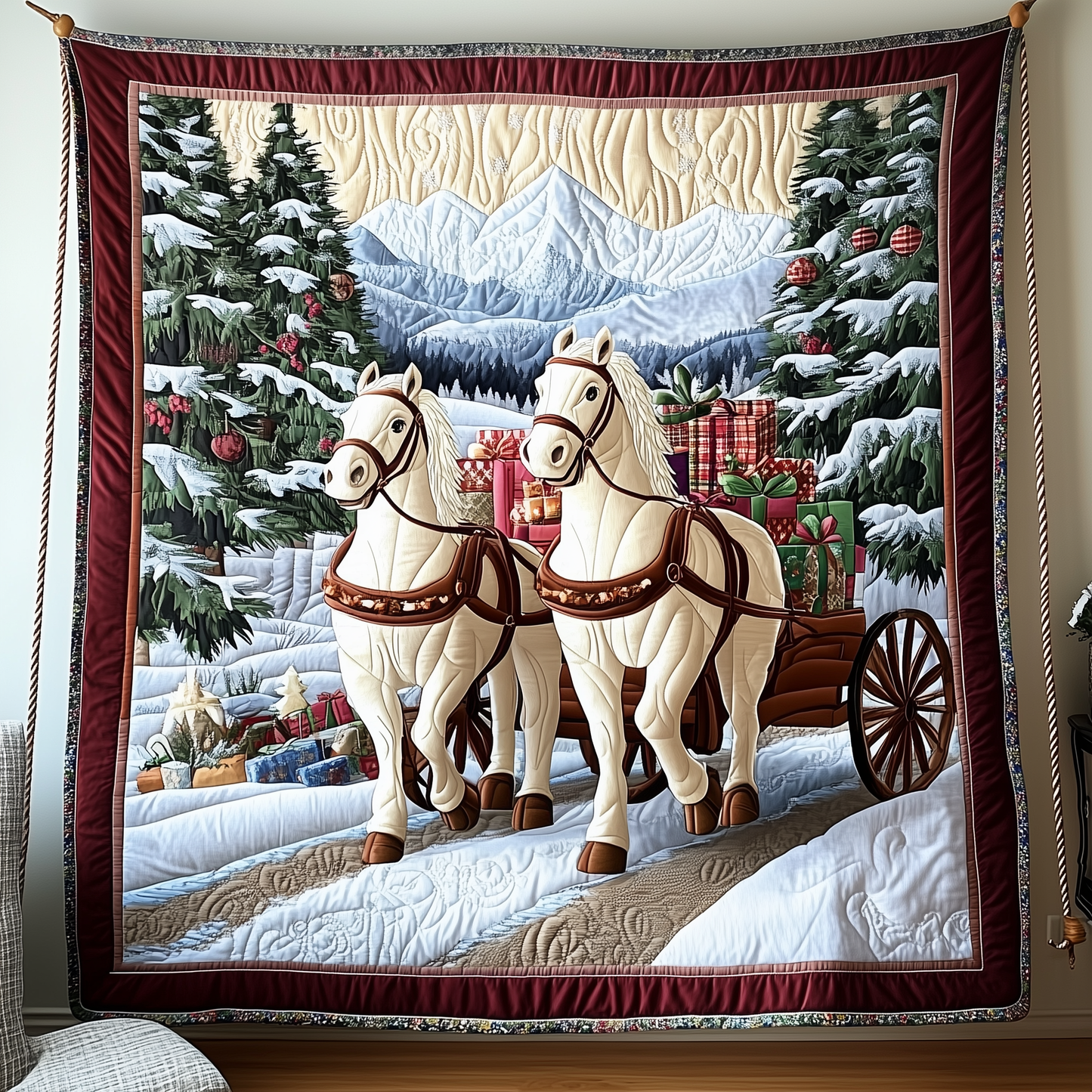 Winter Wonderland Carriage Ride Quilted Blanket GFTOTP927