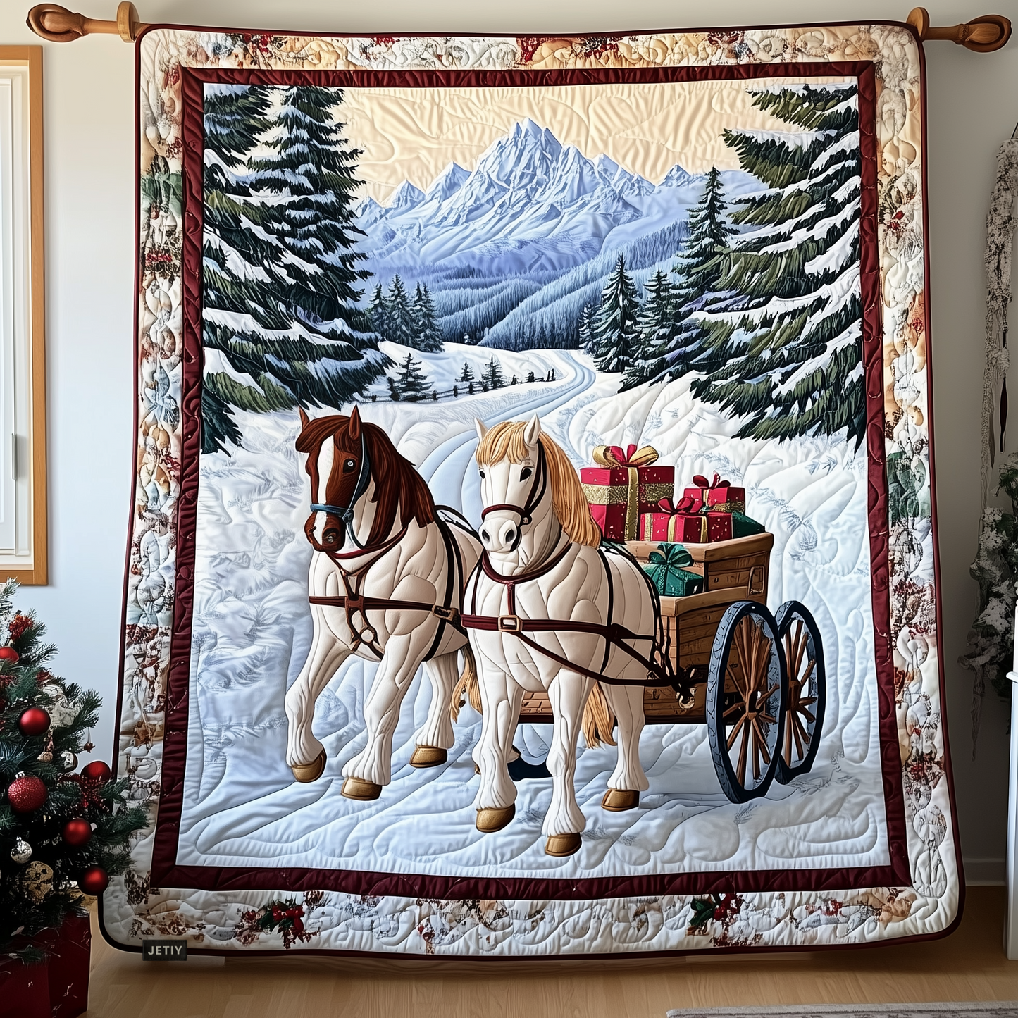 Winter Wonderland Carriage Ride Quilted Blanket GFTOTP930