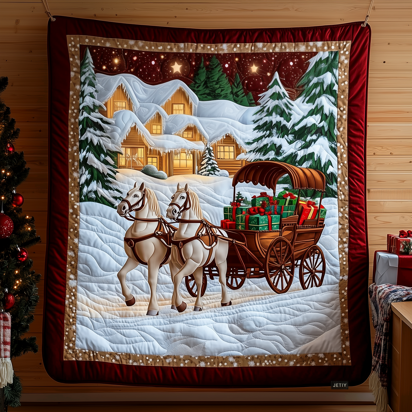 Winter Wonderland Carriage Ride Quilted Blanket GFTOTP932