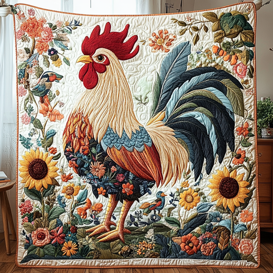 Brave Rooster Quilted Blanket RTNL037