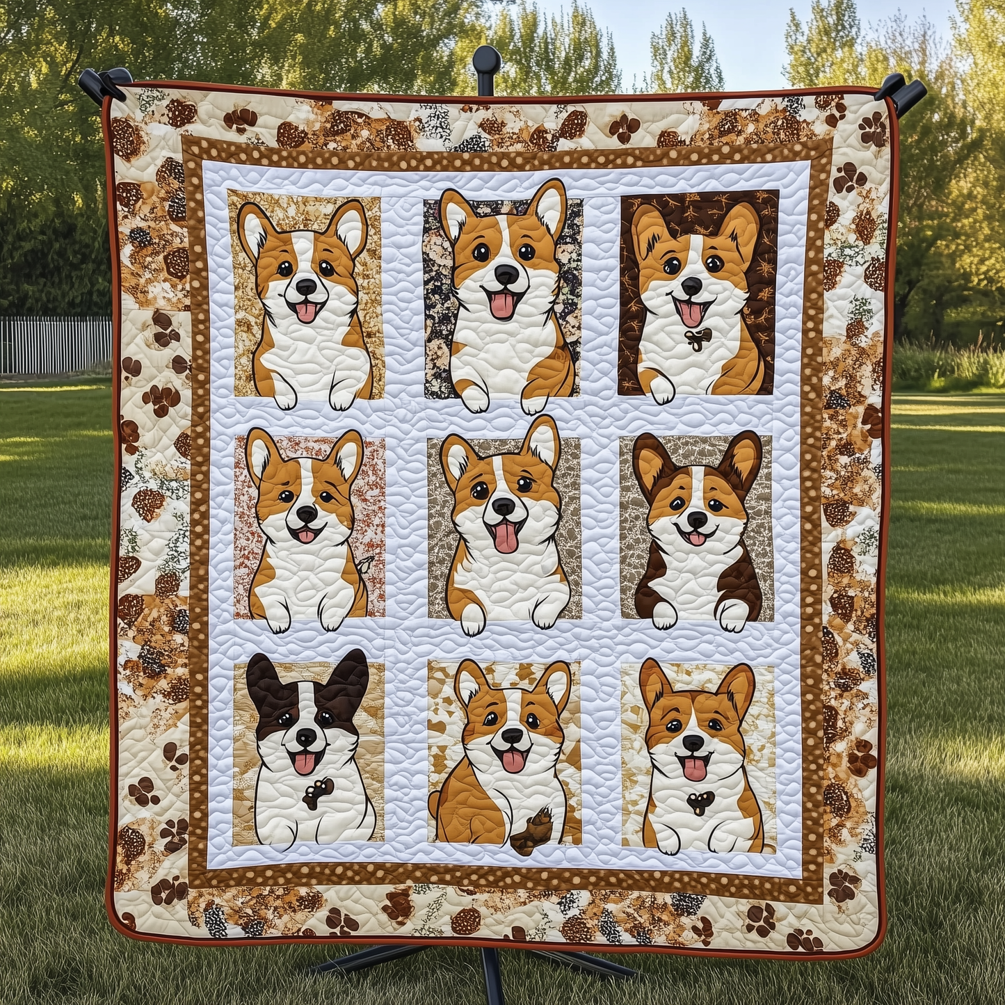 Autumn Corgi Quilted Blanket ODTL006