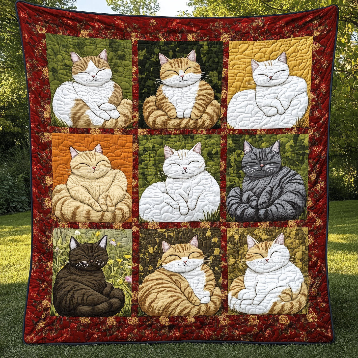 Cat Sleeping Royal Quilted Blanket ACTL020